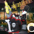 DearSun 5.4FT Halloween Inflatable Skeleton Playing Piano with Build-in LED Lights and Bluetooth Speaker, Blow up Halloween Inflatable Outdoor Indoor Decorations (Skeleton Playing Piano)