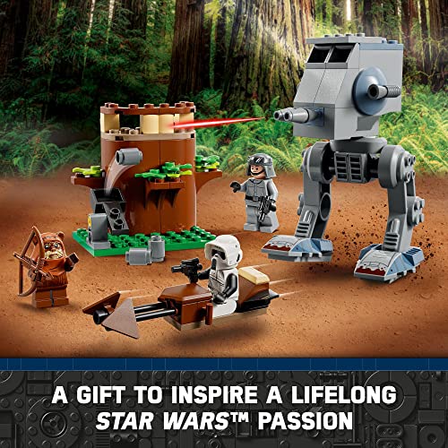 LEGO Star Wars at-ST 75332 Toy Building Set with Wicket and Scout Trooper Minifigures I2797