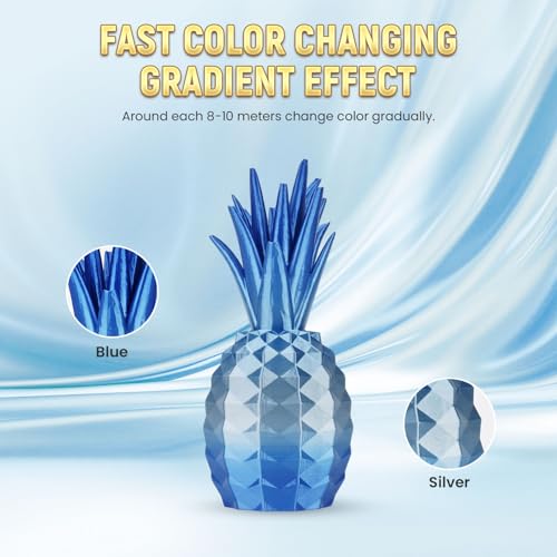 FLASHFORGE Silk PLA 3D Printer Filament 1.75mm 1KG, Multicolored Gradient V83097