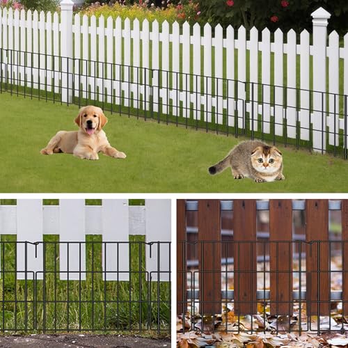 Animal Barrier Fence 17in x 10.6ft, No Dig Rustproof Metal Garden Border, 10 Pack Q1374