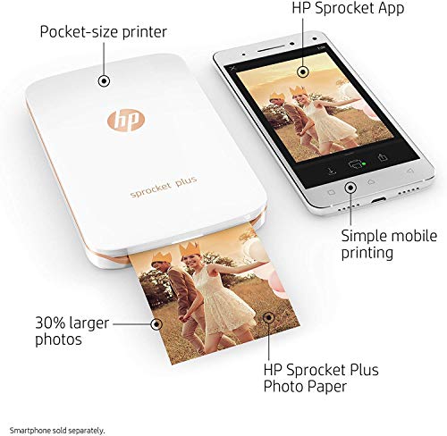 HP Sprocket Portable Color Photo Printer 2x3" Sticky-Backed Paper - Black N661