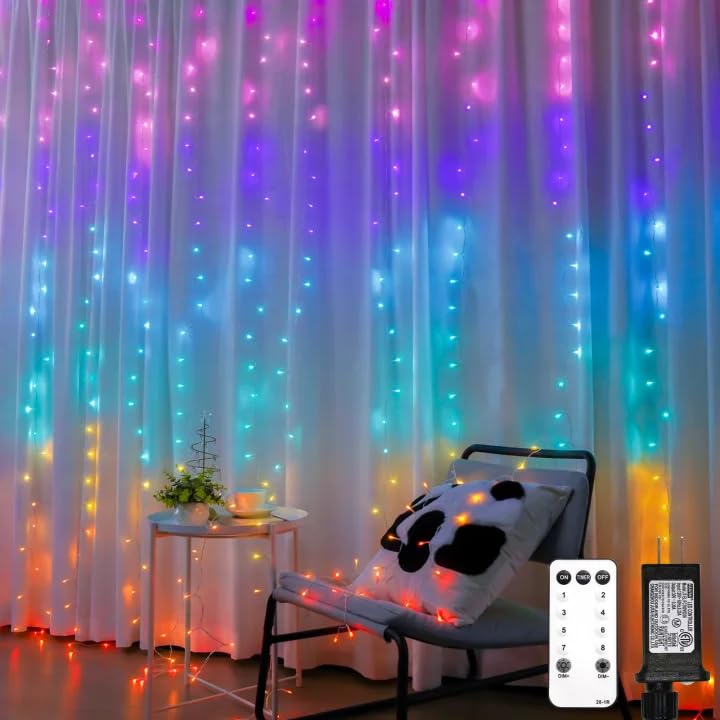 suddus Curtain Lights 300 LED Warm White for Bedroom, Outdoor & Christmas Decor K310