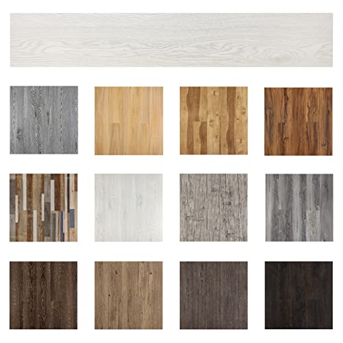 Self Adhesive Vinyl Flooring Planks Wood Effect Waterproof Grey 36pcs U963416