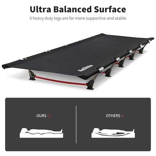 Naturehike GreenWild Ultralight Folding Camping Cot, Portable Bed for Adults, Black E2550