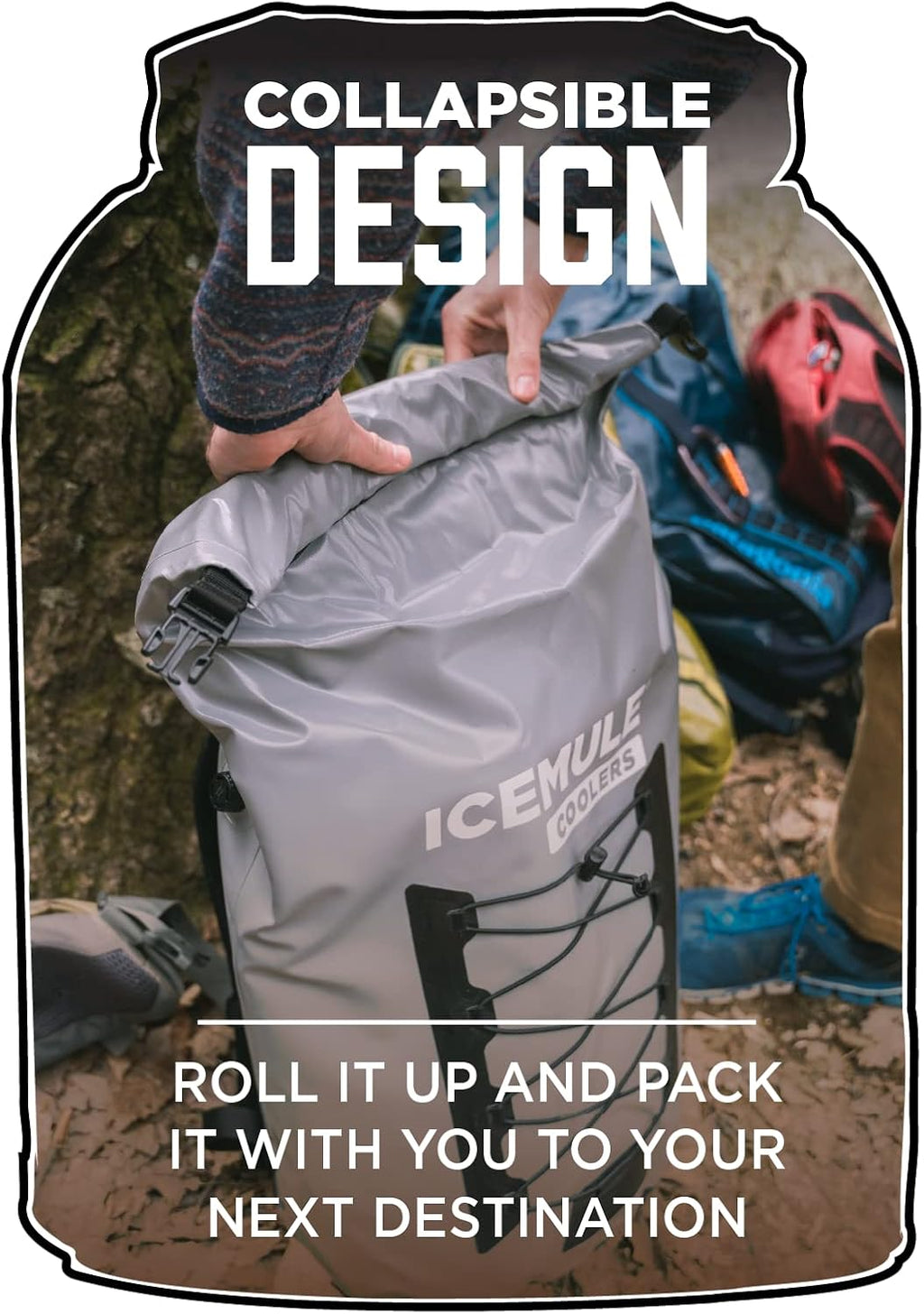 ICEMULE Pro Large Collapsible Backpack Cooler, 23 Liter, Waterproof, Olive H234