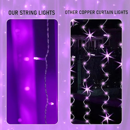 Dazzle Bright 300 LED Curtain Lights, Warm White, Plug in for Bedroom & Outdoor Decor X62406