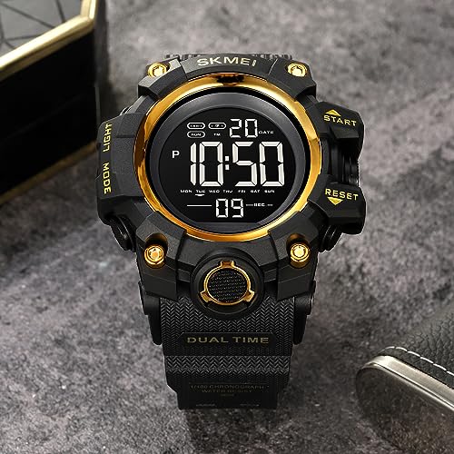 Gosasa Men's Large Face Digital Sports Watch Waterproof Military Wrist Watch U6228