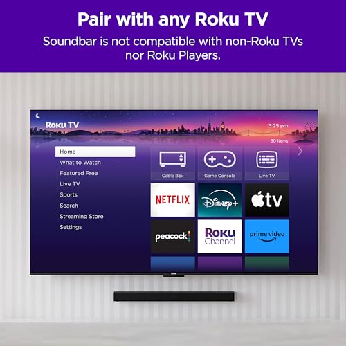 Roku TV Wireless Soundbar 2023 for RokuTV, Black K357286