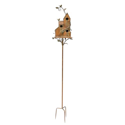 Large Copper Multi-Birdhouse Stakes for 4 Bird Families A740