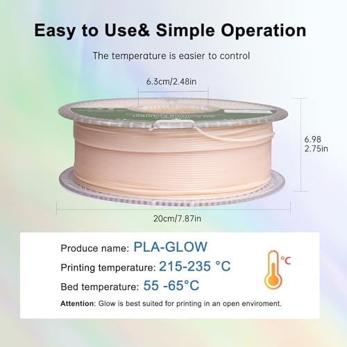 Glow in The Dark PLA 3D Printer Filament 1.75mm Multicolor 1KG Spool K36044