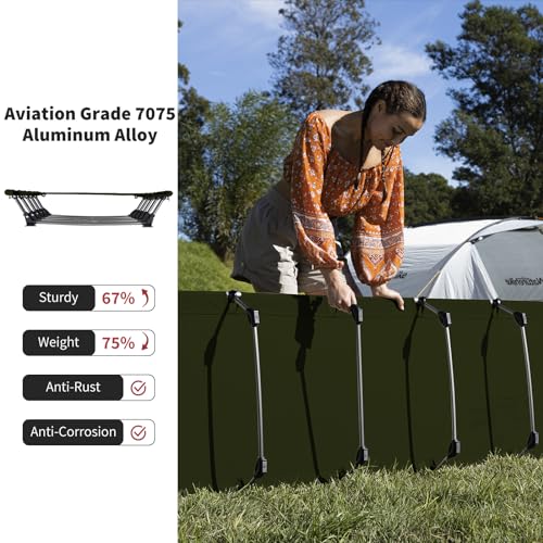 Naturehike GreenWild Ultralight Folding Camping Cot, Portable Bed for Adults, Black E2550