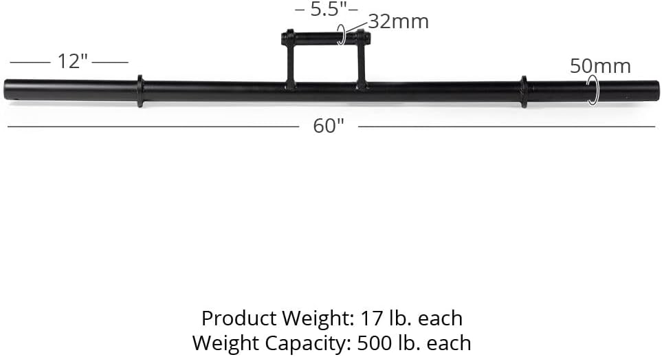 Titan Fitness 60in Farmers Walk Handles, Barbell Grip, 500 LB Rated X7529