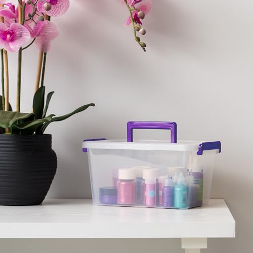IRIS USA 5 Qt Plastic Storage Bins with Lids, 6 Pack, Stackable, Clear N3948