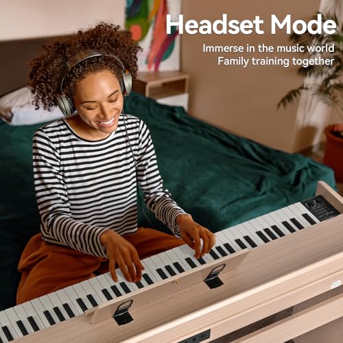 ZHRUNS Digital Piano 88 Key Weighted Keyboard with Sustain Pedal, White M963453