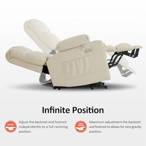 MCombo Dual Motor Power Lift Recliner Chair for Elderly with Heat and Massage, Black E570141