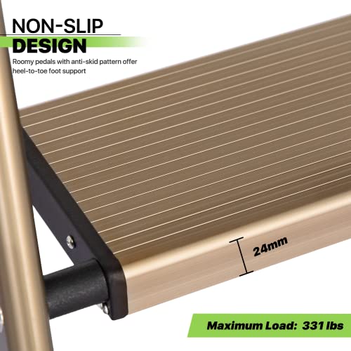 Magshion Aluminum 3-Step Ladder Folding Step Stool with Padded Grip, 331lbs Capacity, Gold P886800