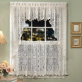 Hopewell Lace Kitchen Curtain - 36" Tier (pr) - White