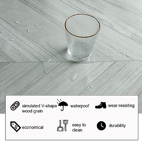 Oxdigi Peel and Stick Vinyl Flooring Roll 23"x393" Waterproof Wood Plank U1250