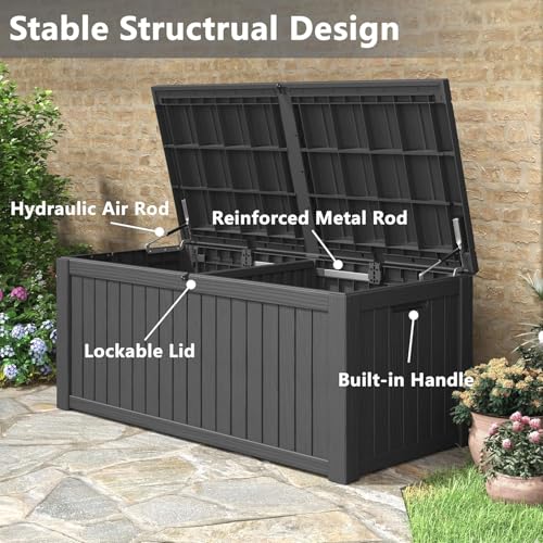 NUNU LAB 31 Gallon Outdoor Storage Box Waterproof Lockable Lid I8083