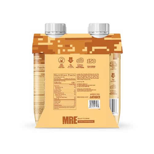 REDCON1 MRE Ready to Drink Protein Shakes, Cookies & Cream - Lactose + Whey Free RTD, 12 Pack Y377913