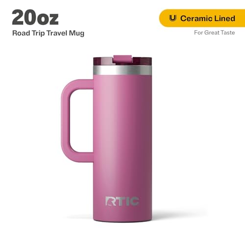 RTIC 20oz Road Trip Travel Mug with Lid and Handle, Insulated Stainless Steel P393441