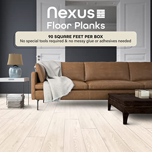 Achim Home Decor Nexus Planks Peel and Stick Vinyl Floor Tile, Hickory, 10-Pack E9163