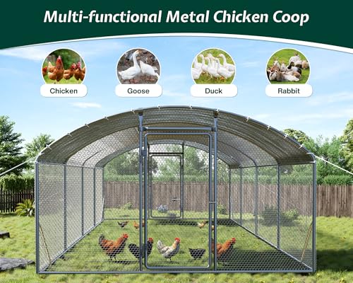 Jocisland Large Walk-in Chicken Coop with Dome Roof and Wire Mesh M784