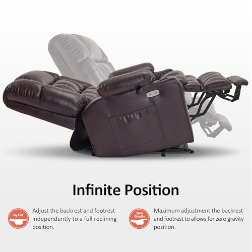 MCombo Dual Motor Power Lift Recliner Chair for Elderly with Heat and Massage, Black E570141