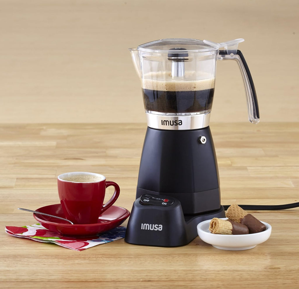 Imusa Black Espresso Maker, 3-6-Cup J2071