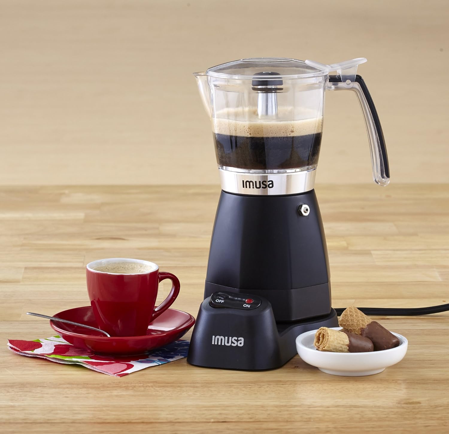 Imusa Black Espresso Maker, 3-6-Cup J2071