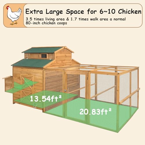 Large Chicken Coop for 6-10 Chickens with Run & Nesting Box S5640
