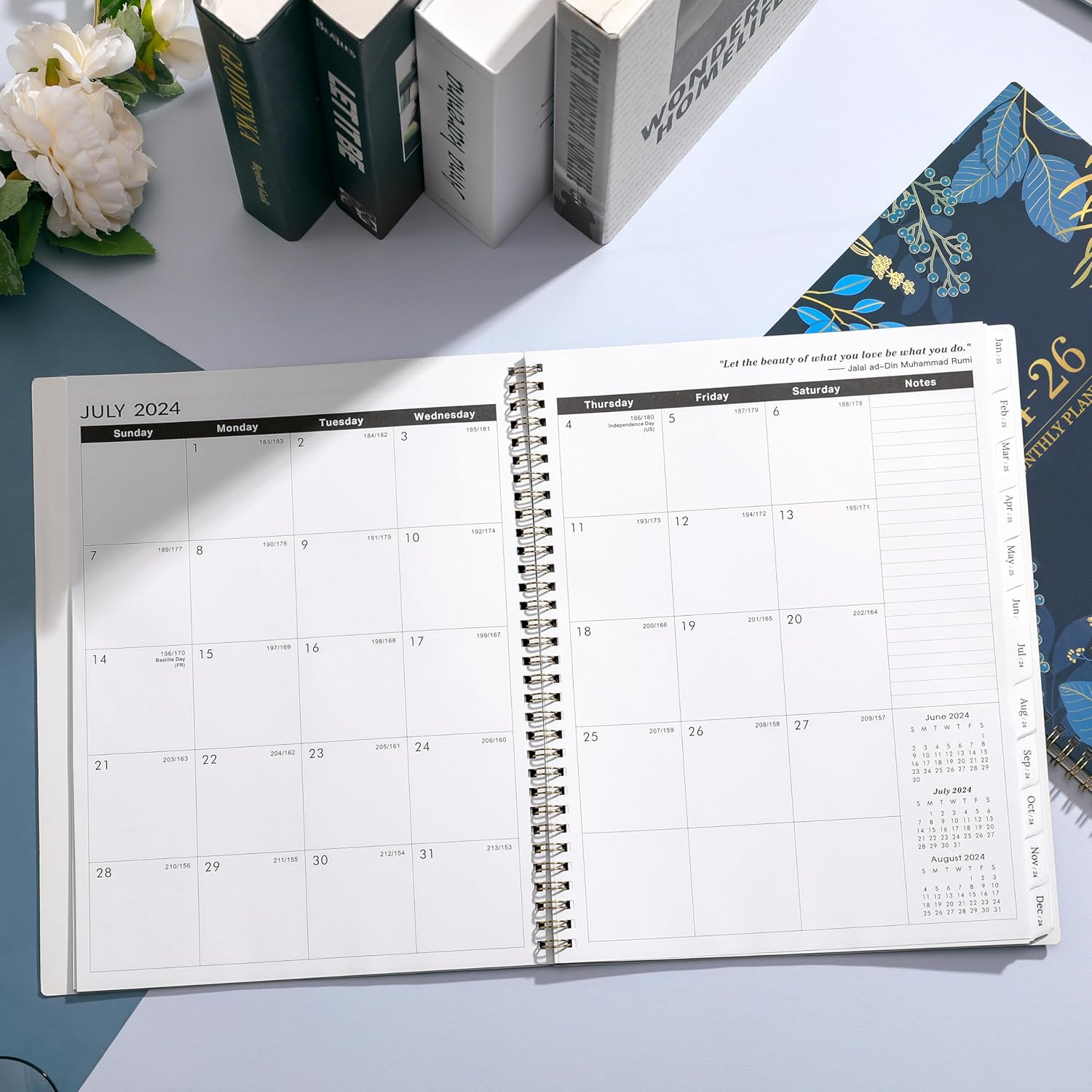 2024-2026 Monthly Planner, 2-Year Academic Calendar, Twin-Wire Binding Y498