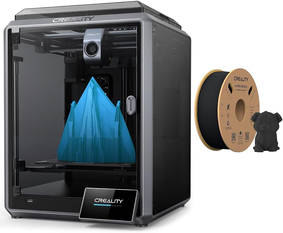 Comgrow Creality K1 3D Printer with 600mm/s Printing Speed Auto Leveling and Creality Hyper Filament PLA Black