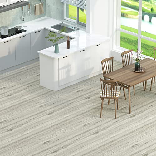 Oxdigi Peel and Stick Vinyl Flooring Roll 23"x393" Waterproof Wood Plank U1250