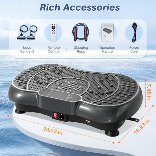 Vibration Plate Exercise Machine with Bluetooth Speaker, 450 lbs Capacity O459