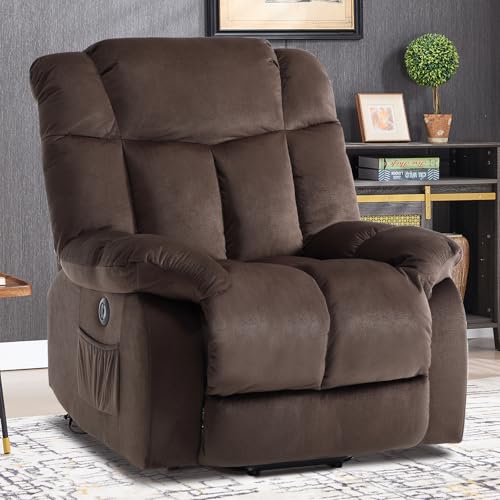 CANMOV Dual Motor Power Lift Recliner Chair for Elderly, Extra-Wide Seat, Heated Massage, Grey Fabric C219