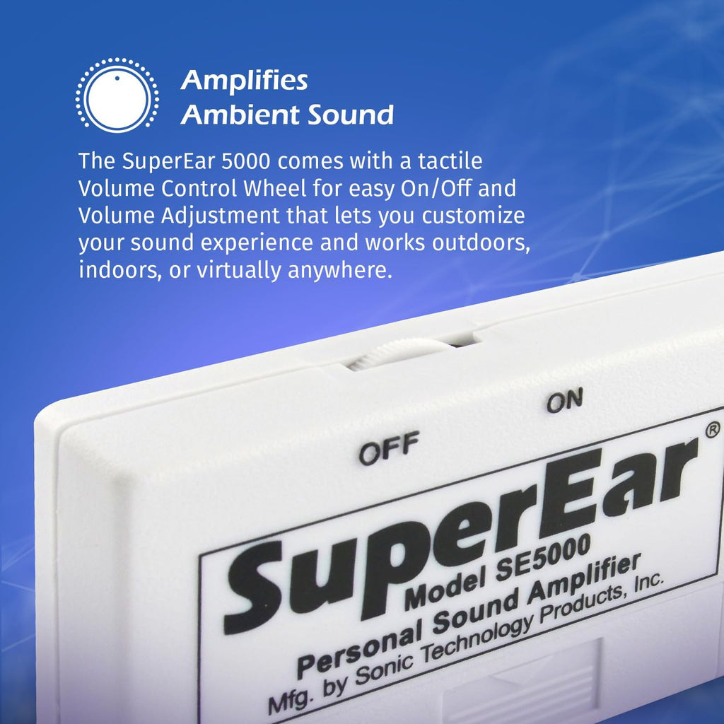 Personal Sound Amplifier SE5000 with Headphones, Tactile Volume Control R225567