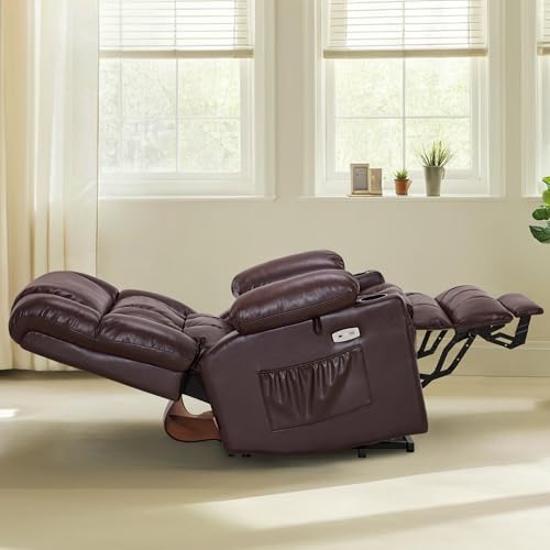 MCombo Dual Motor Power Lift Recliner Chair for Elderly with Heat and Massage, Black E570141
