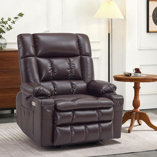 MCombo Dual Motor Power Lift Recliner Chair for Elderly with Heat and Massage, Black E570141