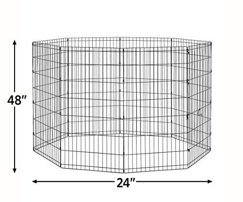 New World Folding Metal Dog Exercise Pen, 24-Inch Tall, Black E-Coated Q53206