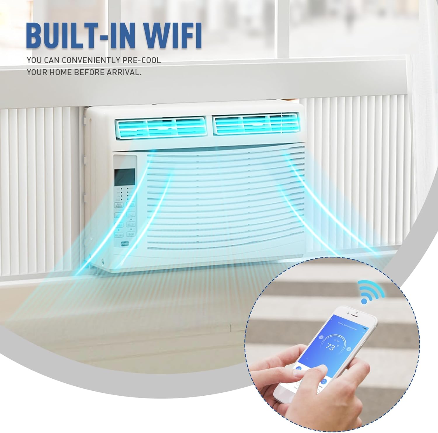 6000 BTU Smart Window AC with Remote Control for Rooms up to 250 sq.ft. R68819