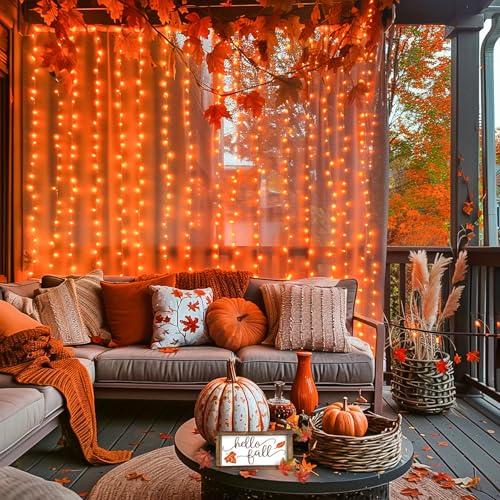 JMEXSUSS 300 LED Remote Control Christmas Curtain Lights, Warm White V64841