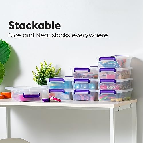 IRIS USA 5 Qt Plastic Storage Bins with Lids, 6 Pack, Stackable, Clear N3948