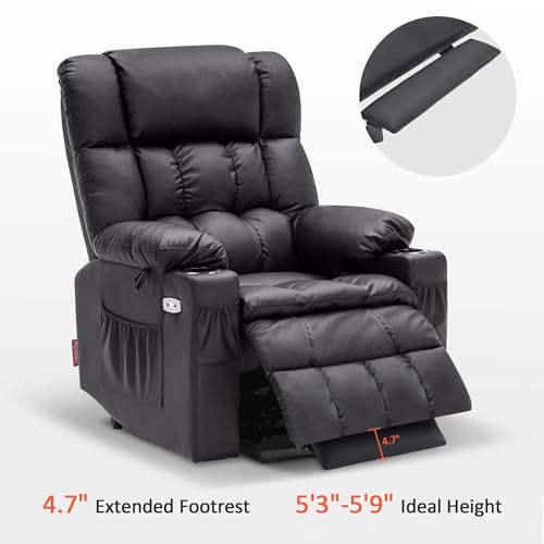 MCombo Dual Motor Power Lift Recliner Chair for Elderly with Heat and Massage, Black E570141