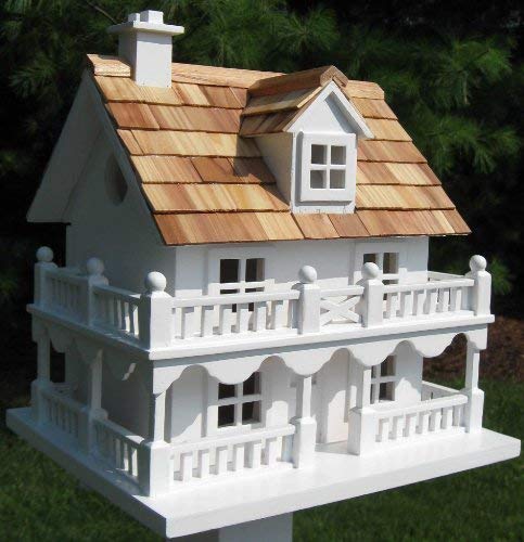 Home Bazaar Hand-made Novelty Cottage Bird House White T663368