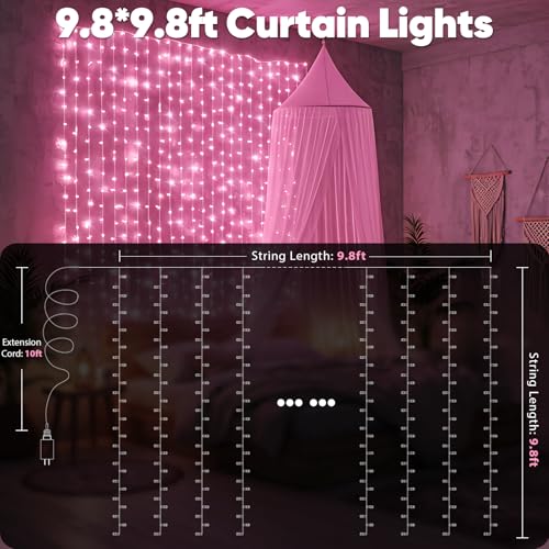 suddus Curtain Lights 300 LED Warm White for Bedroom, Outdoor & Christmas Decor K310