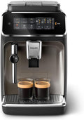 PHILIPS 3300 Series Fully Automatic Espresso Machine - 5 Beverages, Intuitive Touch Display, Classic Milk Frother, SilentBrew, 100% Ceramic Grinder, AquaClean Filter. Black Chrome (EP3326/90)