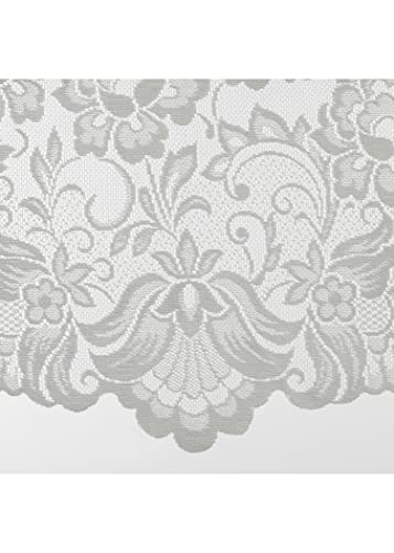 Louis Embroidered Floral Lace Window Curtain Swag Pair Ivory D619158