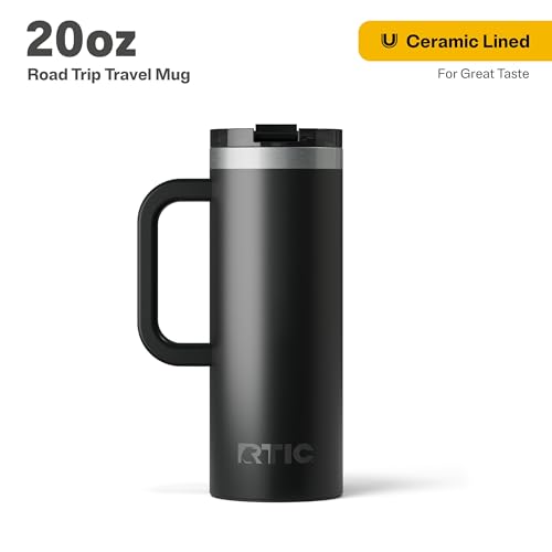 RTIC 20oz Road Trip Travel Mug with Lid and Handle, Insulated Stainless Steel P393441