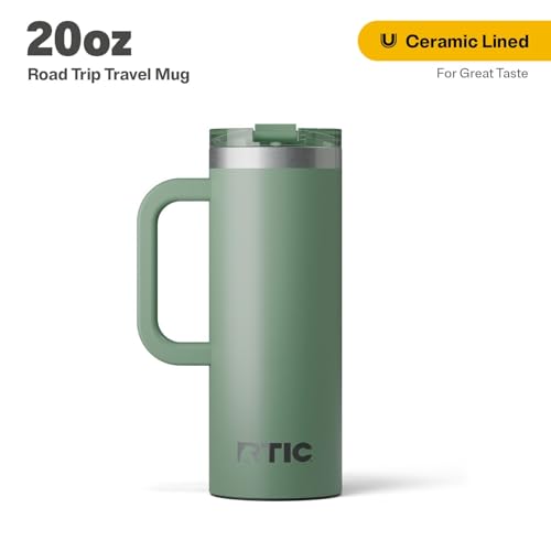 RTIC 20oz Road Trip Travel Mug with Lid and Handle, Insulated Stainless Steel P393441